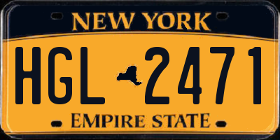 NY license plate HGL2471