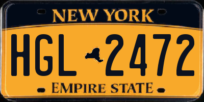 NY license plate HGL2472