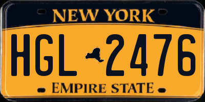 NY license plate HGL2476