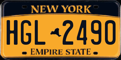 NY license plate HGL2490