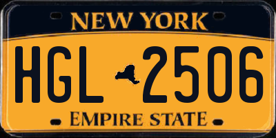 NY license plate HGL2506