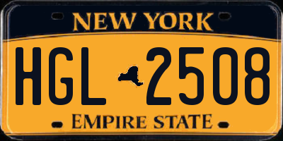 NY license plate HGL2508