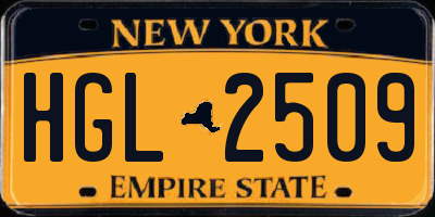 NY license plate HGL2509