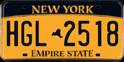 NY license plate HGL2518
