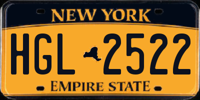 NY license plate HGL2522