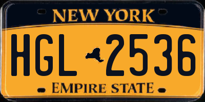 NY license plate HGL2536