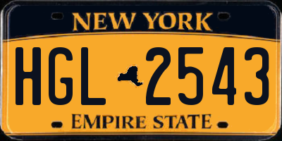 NY license plate HGL2543