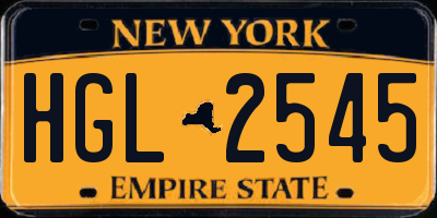 NY license plate HGL2545
