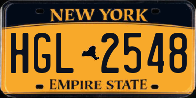 NY license plate HGL2548