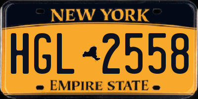 NY license plate HGL2558