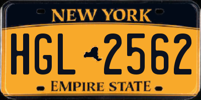 NY license plate HGL2562