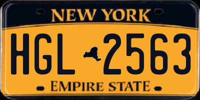 NY license plate HGL2563