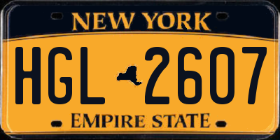 NY license plate HGL2607
