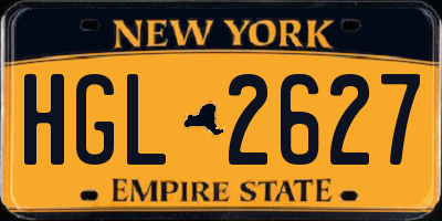 NY license plate HGL2627