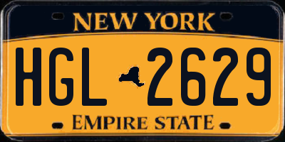 NY license plate HGL2629