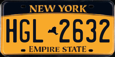 NY license plate HGL2632