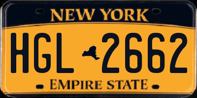 NY license plate HGL2662