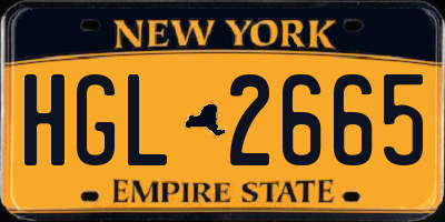 NY license plate HGL2665