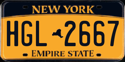 NY license plate HGL2667