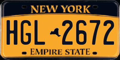 NY license plate HGL2672