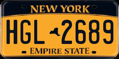 NY license plate HGL2689