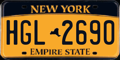 NY license plate HGL2690