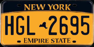 NY license plate HGL2695