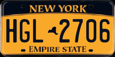 NY license plate HGL2706