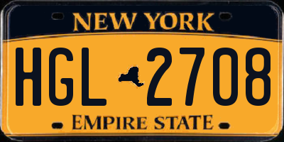 NY license plate HGL2708