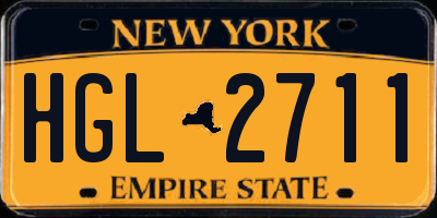 NY license plate HGL2711