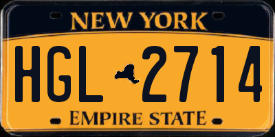 NY license plate HGL2714