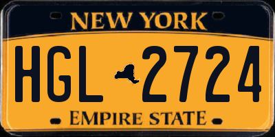 NY license plate HGL2724