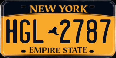 NY license plate HGL2787