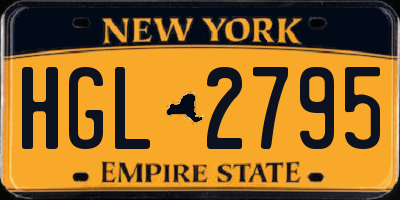 NY license plate HGL2795