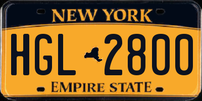 NY license plate HGL2800
