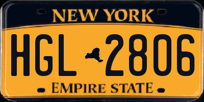 NY license plate HGL2806