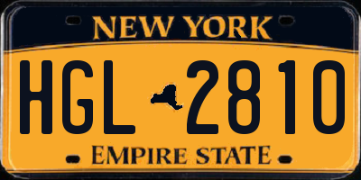 NY license plate HGL2810