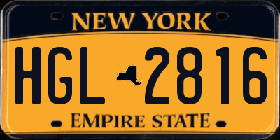 NY license plate HGL2816
