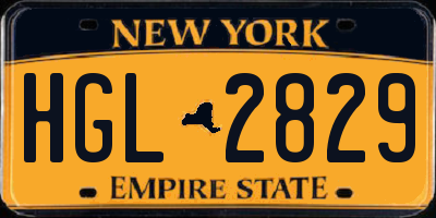 NY license plate HGL2829
