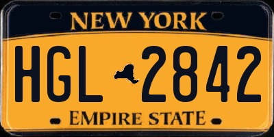 NY license plate HGL2842