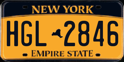 NY license plate HGL2846