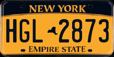 NY license plate HGL2873