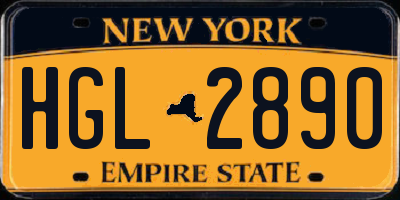 NY license plate HGL2890