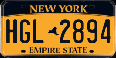 NY license plate HGL2894