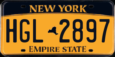 NY license plate HGL2897