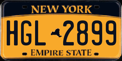 NY license plate HGL2899