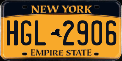 NY license plate HGL2906