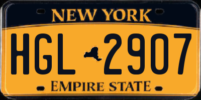 NY license plate HGL2907