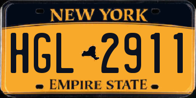 NY license plate HGL2911