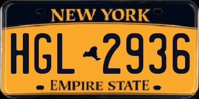 NY license plate HGL2936